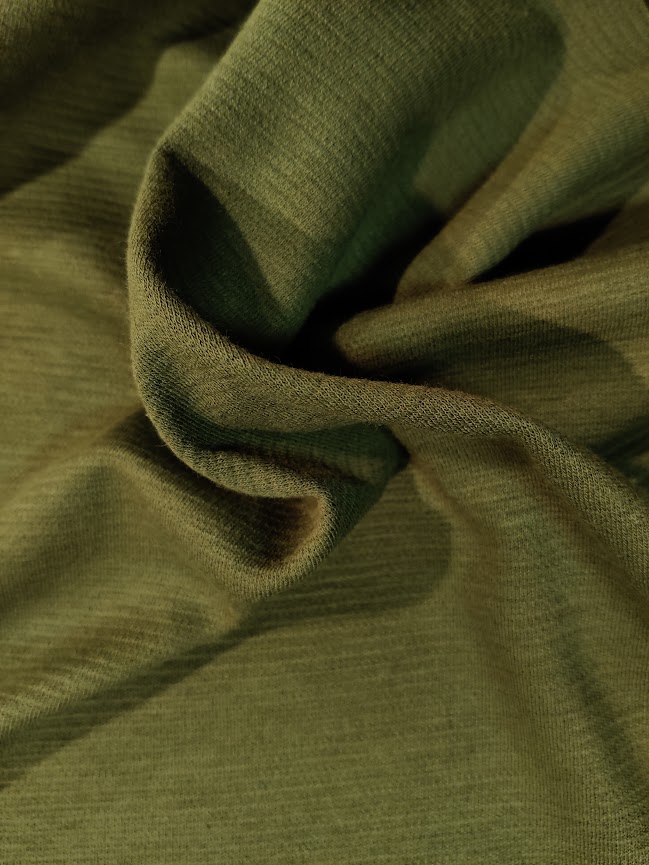Ottoman med ull Khaki grønn