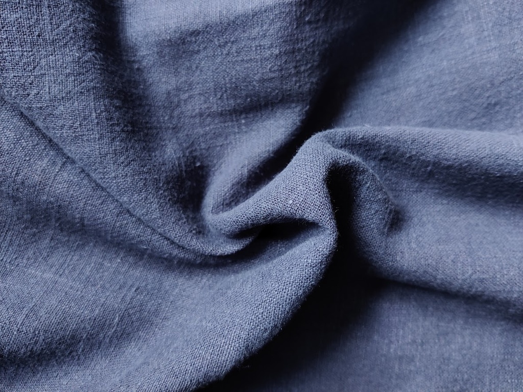 Steinvasket Ramie Lin Denim Blå