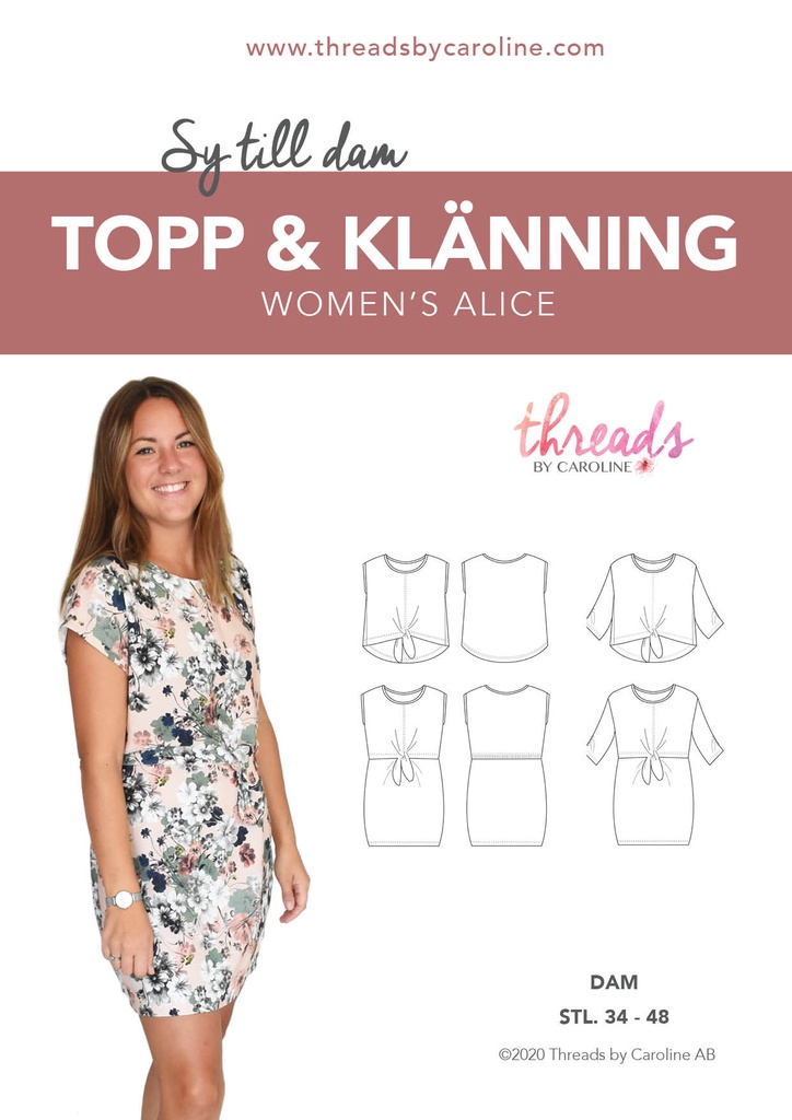 Women`s Alice Topp og Kjole -Symønster
