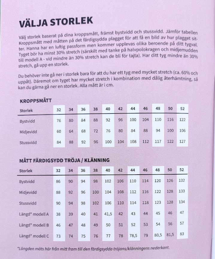 Hanna Genser og Kjole - Symønster