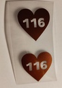 Størrelsemerke Vinyl Hjerte (6 pk)