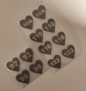 Størrelsemerke Vinyl Hjerte (12 pk)