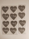 Størrelsemerke Vinyl Hjerte (12 pk)
