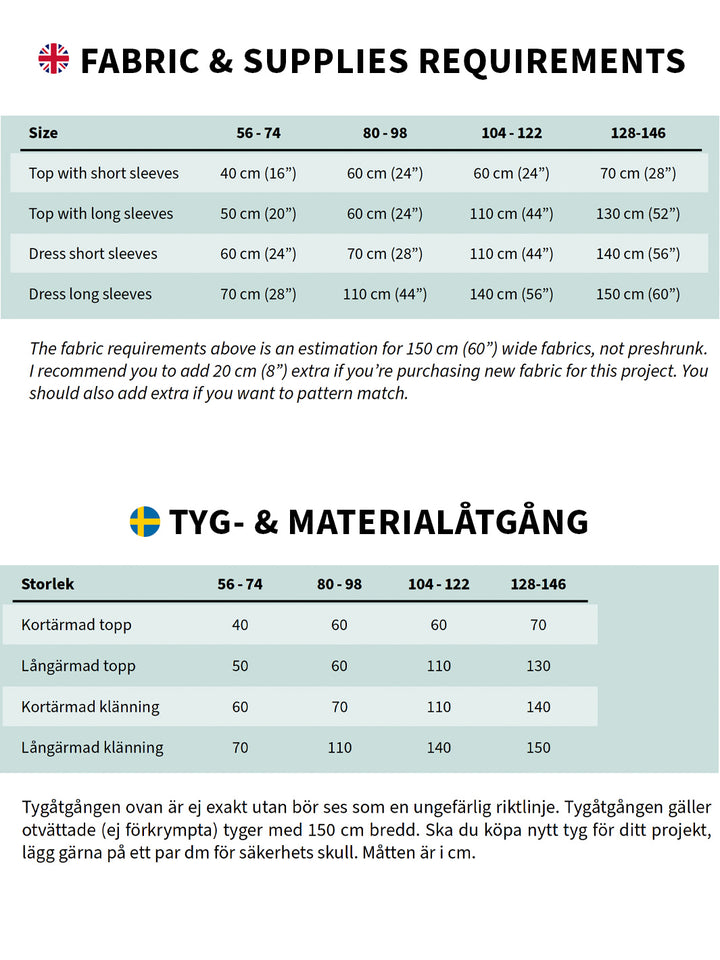 Amelie Topp og Kjole - Symønster
