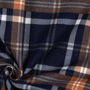 Flanell - Rutet Navy/ Rust
