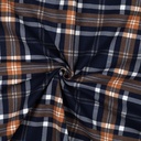 Flanell - Rutet Navy/ Rust
