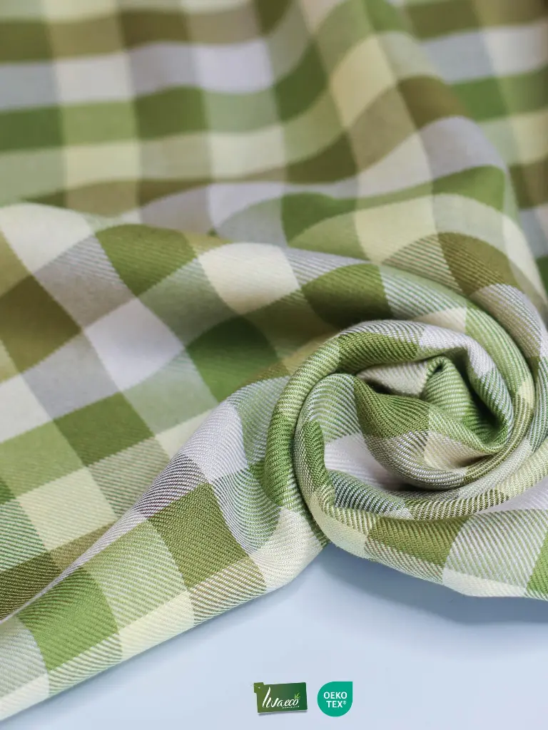 Viskose Tino Check - Tea Green