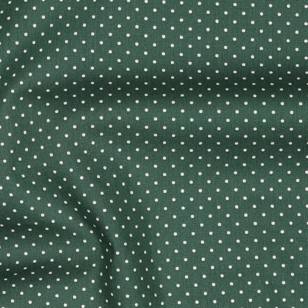 Poplin Petit Dots Mørk Grønn