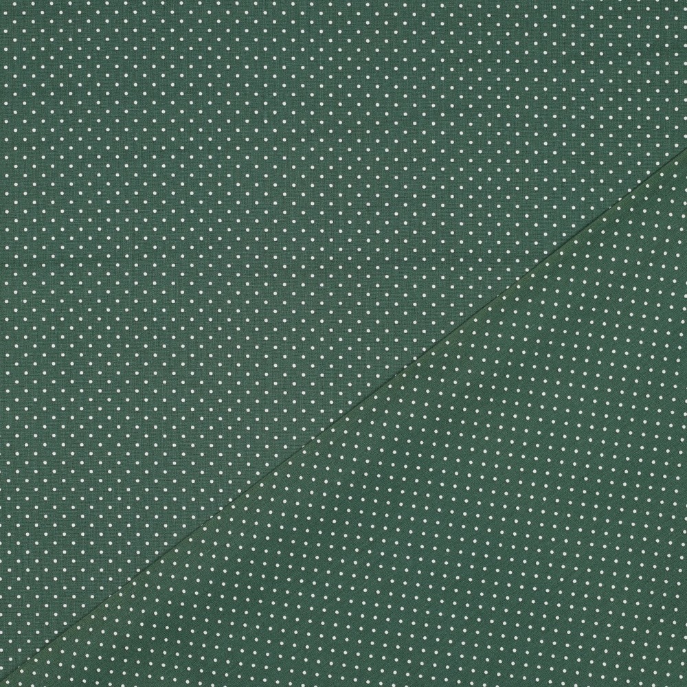 Poplin Petit Dots Mørk Grønn