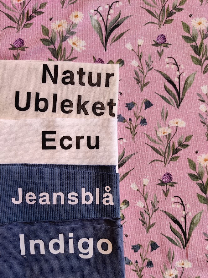 Jersey Norsk Blomstereng Mørk Rosa 