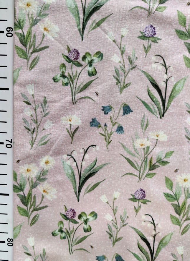 Jersey Norsk Blomstereng Rosa