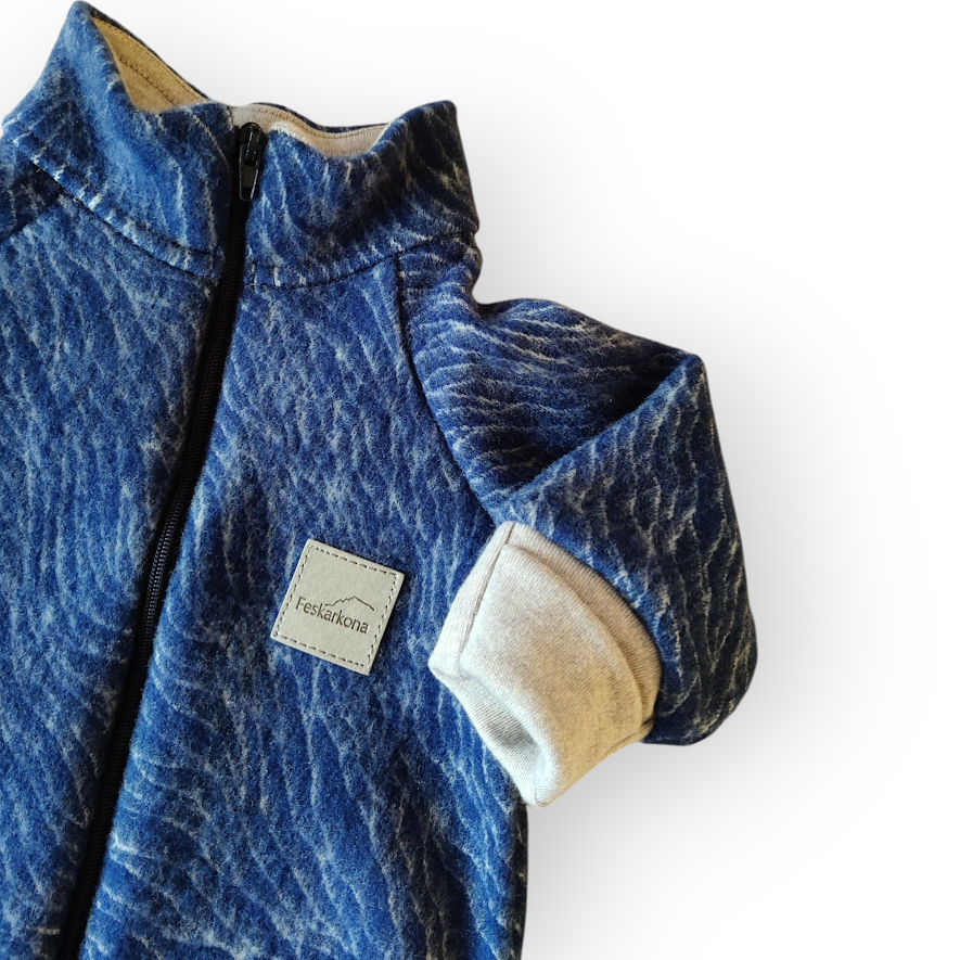 Heldress av ullfleece - Bølge Navy