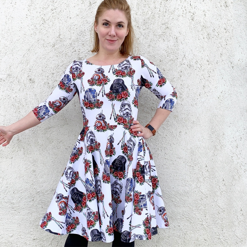 Jerseykjole med sving - Symønster