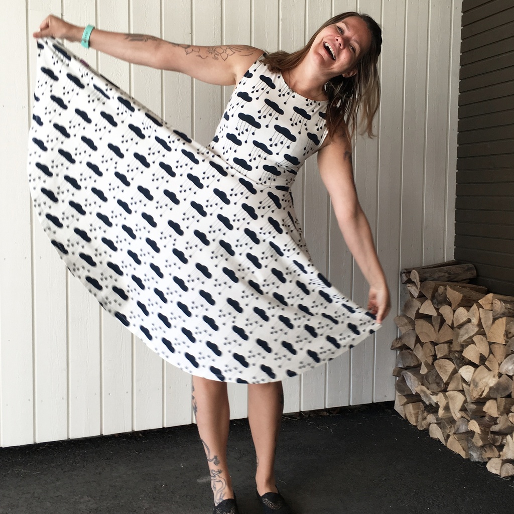 Jerseykjole med sving - Symønster