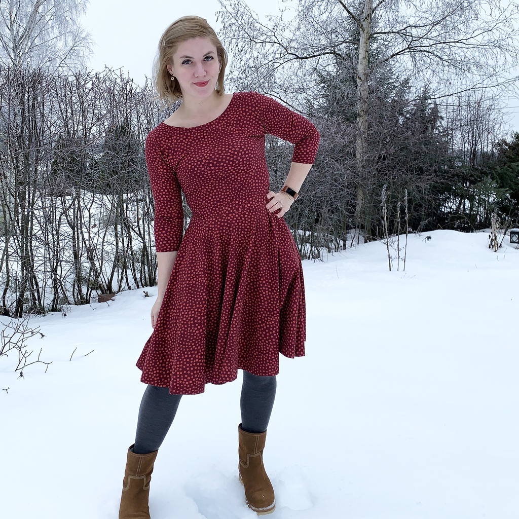 Jerseykjole med sving - Symønster