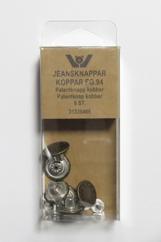 Patent-/ Jeansknapper - Kobber