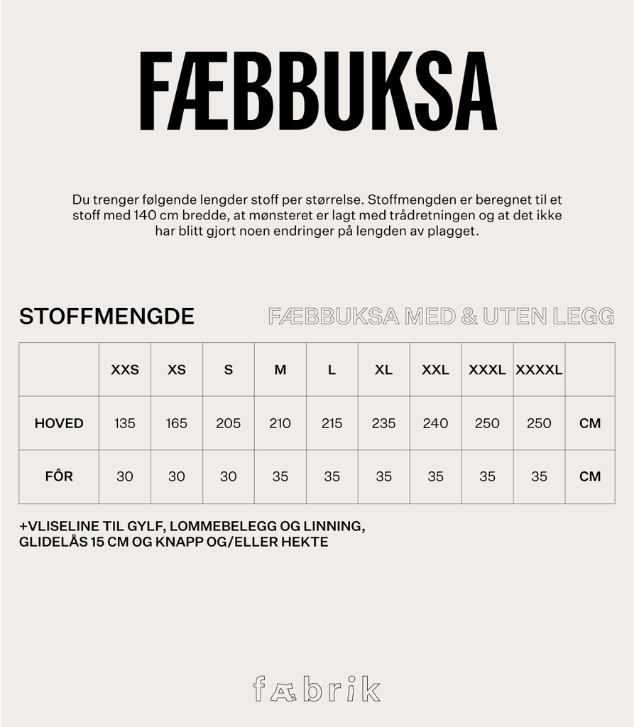 Fæb Bukse - Symønster  
