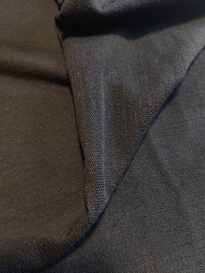 French Terry Merino Bomull - Svart