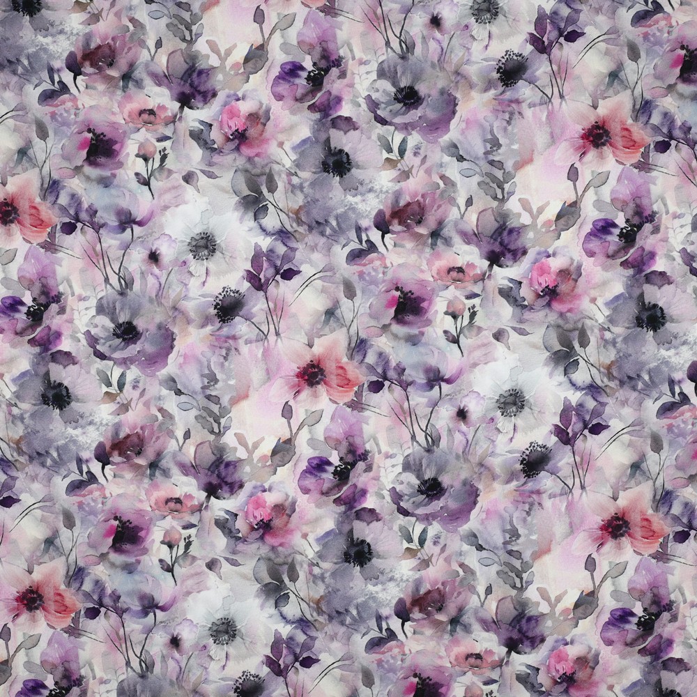 Viskose Lavender Digital Flowers