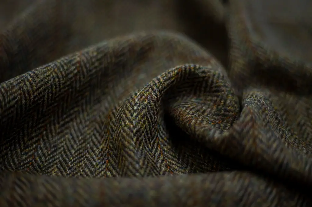 Harris Tweed - Grønn og Brun Herringbone