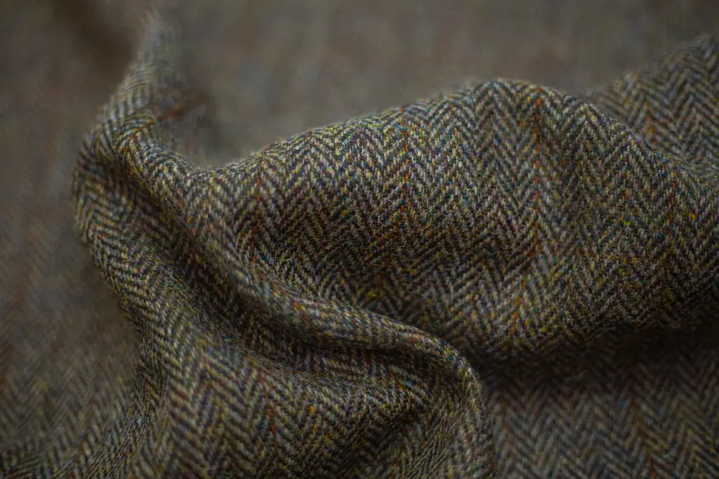 Harris Tweed - Grønn og Brun Herringbone