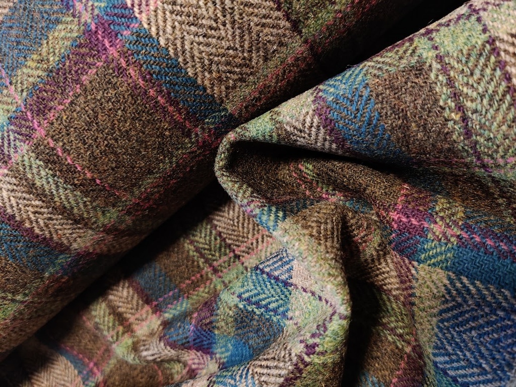 Shetland Lett Ull Rutet - Flerfarget