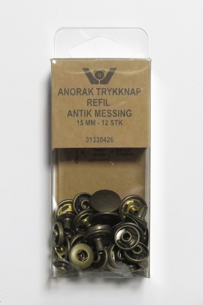 Anorakk-knapp 15 mm - Antikk Messing