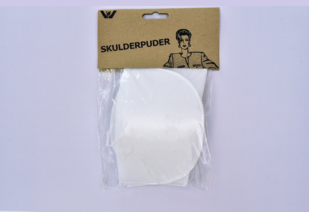 Skulderputer D-form 15 mm - Hvit
