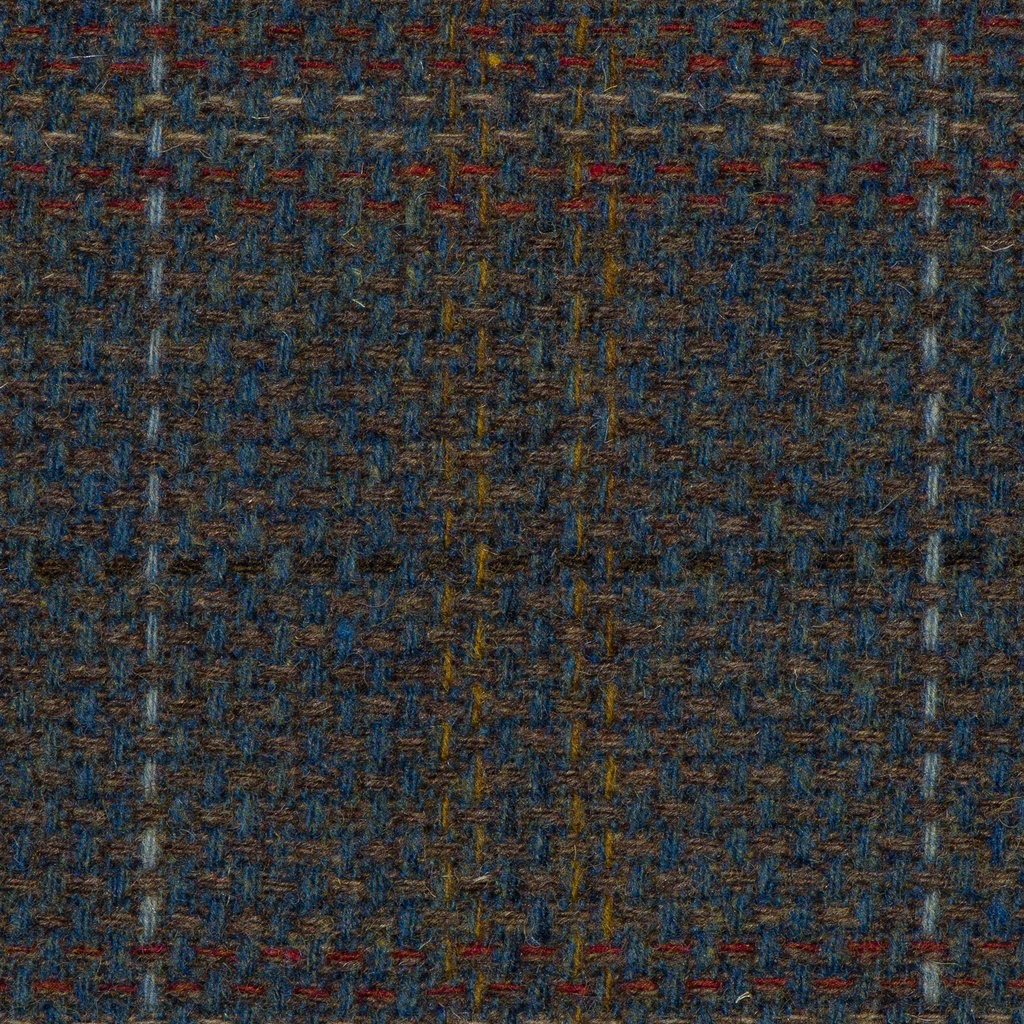 Shetland Ull - Rutet Blå/brun