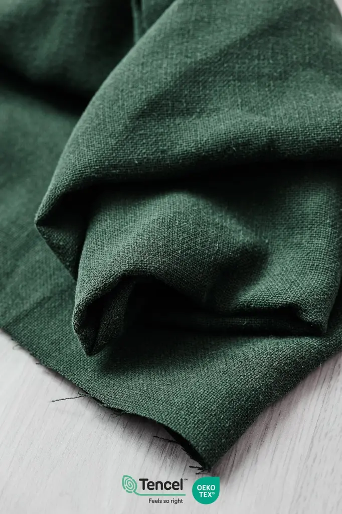 TENCEL Lyocell/ Lin Grov-vevd - Deep Green