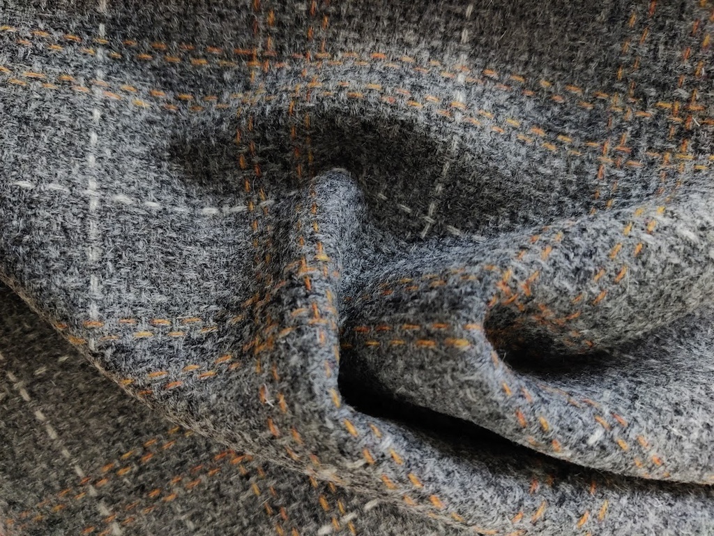 Shetland Ull - Rutet Grå (0,6 meters bit) 