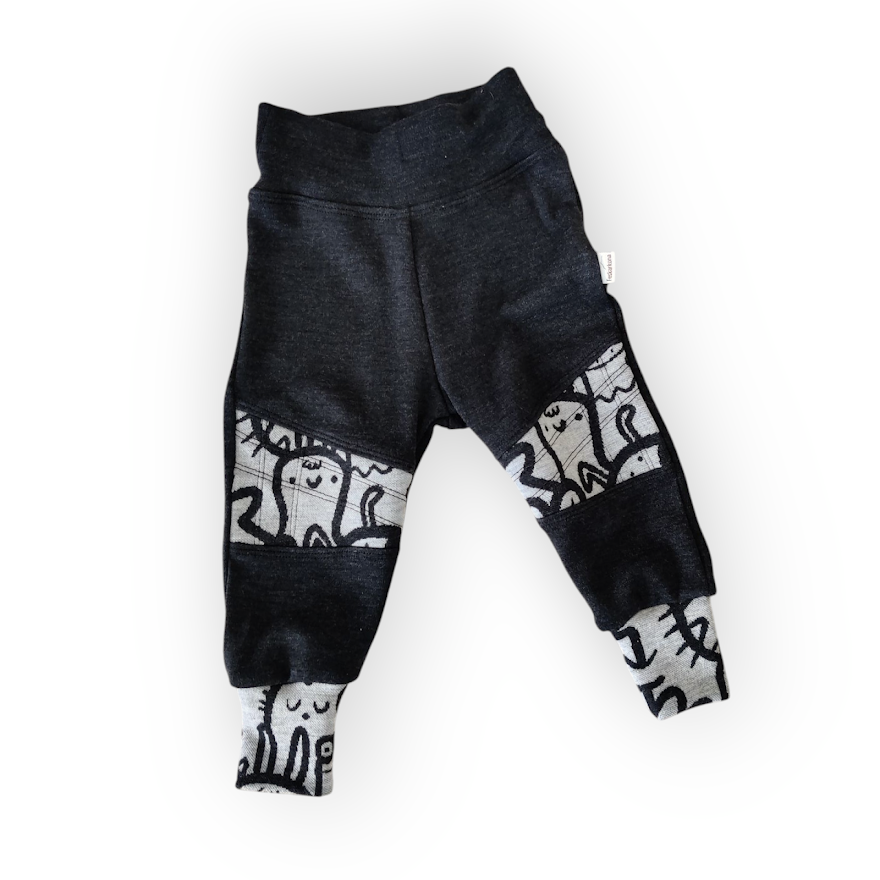 Ullbukse med forsterkning på knærne - Granittgrå Figurer