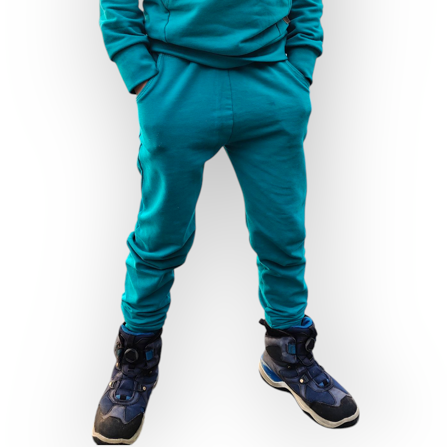 Basic Joggebukse Barn - Ensfarget (92, Svart)