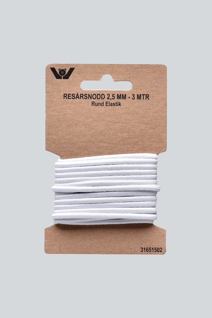 Rund strikk 2,5 mm - Hvit