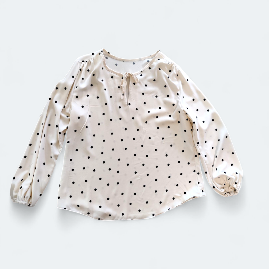 Viskose Bluse med knyting (XS)
