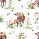 Stoffbit (0,8m) - Jersey Gårdsidyll