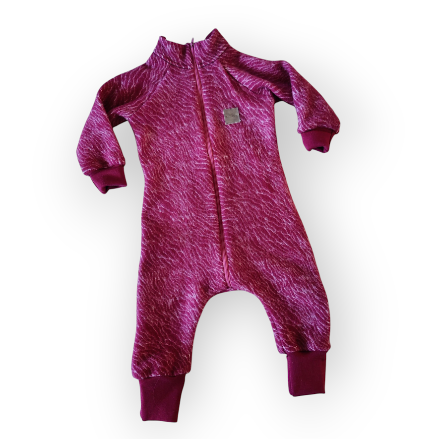 [90039] Heldress av ullfleece - Bølge Burgunder (80)