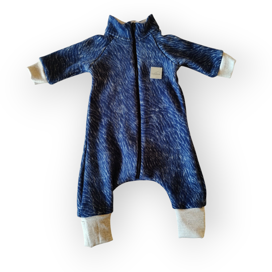 [90041] Heldress av ullfleece - Bølge Navy (62)