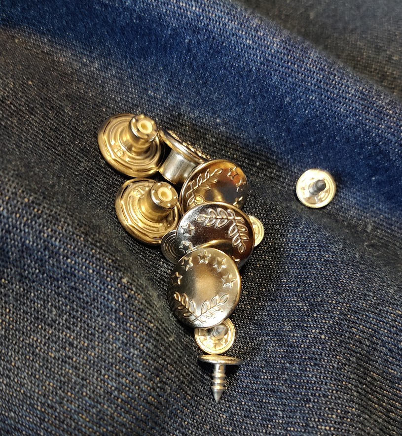 Patent-/ Jeansknapper - Sølv