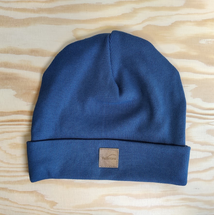 Lue med brett - Jeans Blå