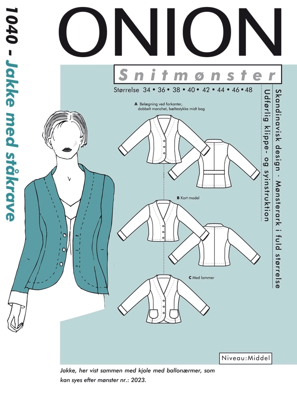Jakke med ståkrave - Symønster