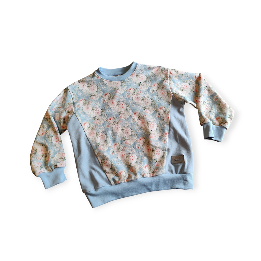 Genser med Roser Lys Blå