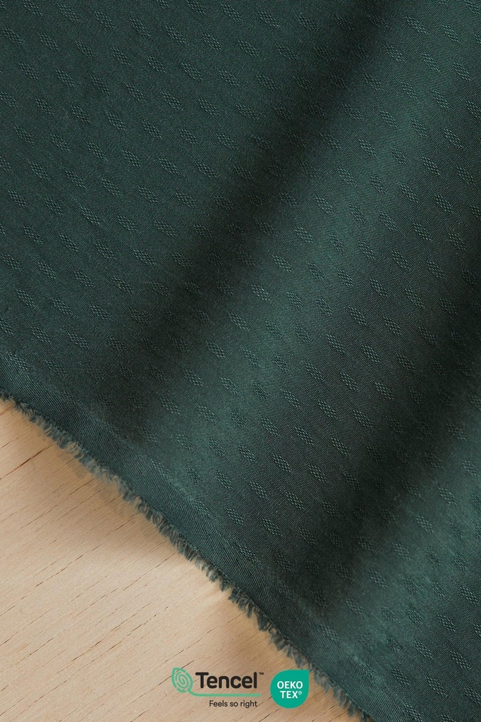 Stoffbit 0,8m - Light Diamond Jacquard - Deep Green 