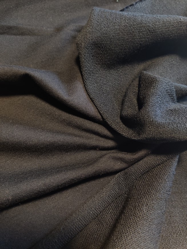 French Terry Merino Bomull - Svart