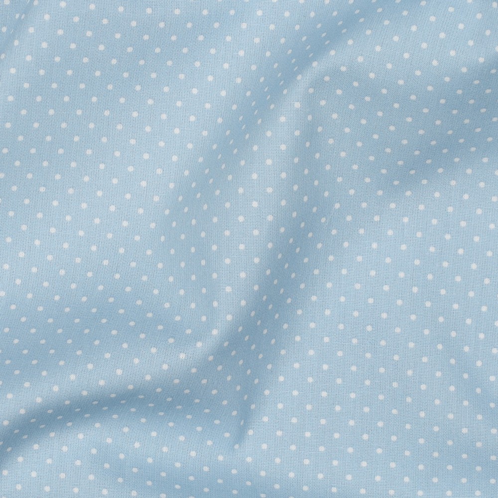 Poplin Petit Dots - Lys Blå
