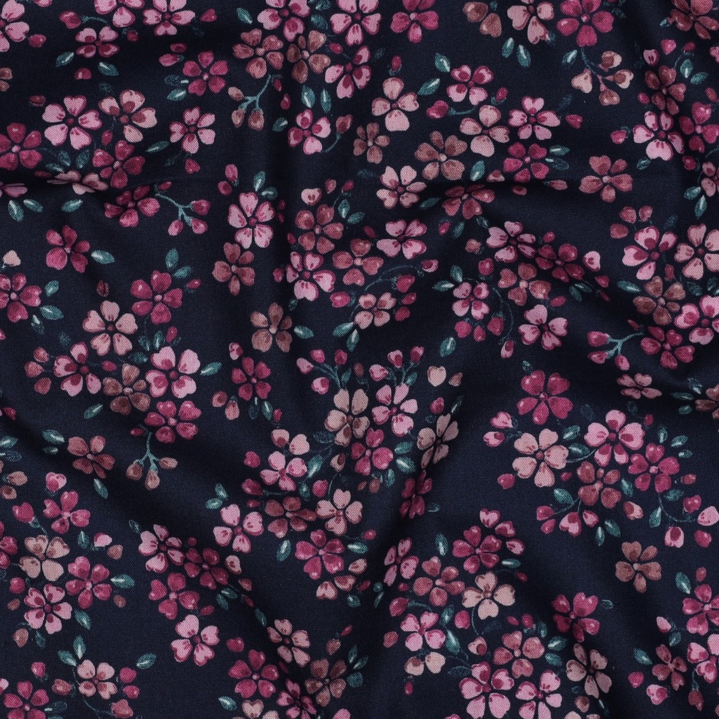 Poplin - Navy Flowers