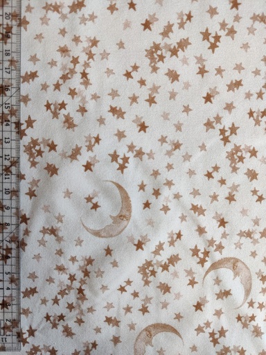 Stoffbit 0,7m - Jersey Moon & Stars Latte 