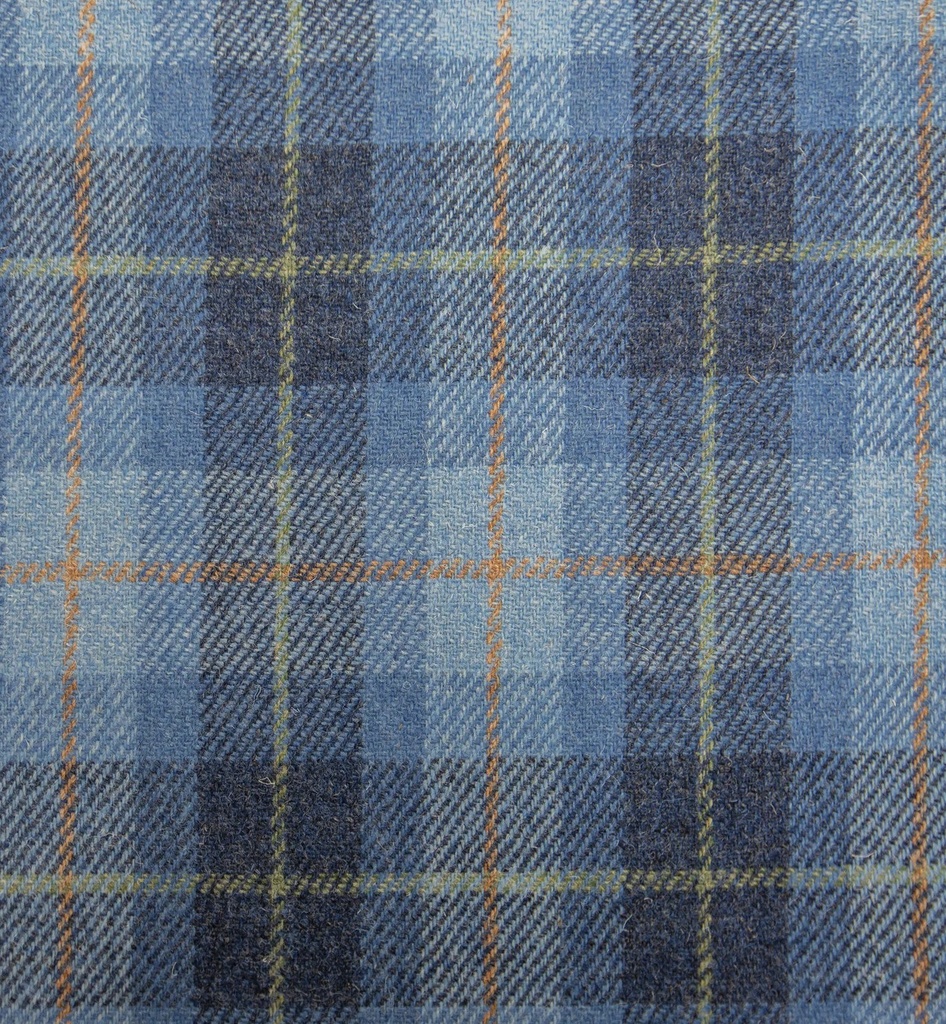 Harris Tweed - Tartan Rutet Blå