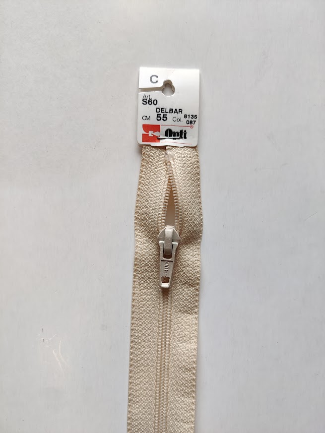 Delbart Spiral Glidelås 6mm - Shell (60 cm)