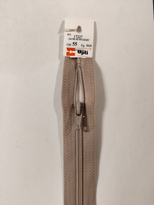 Delbart Spiral Glidelås 6mm - Sand (60 cm)